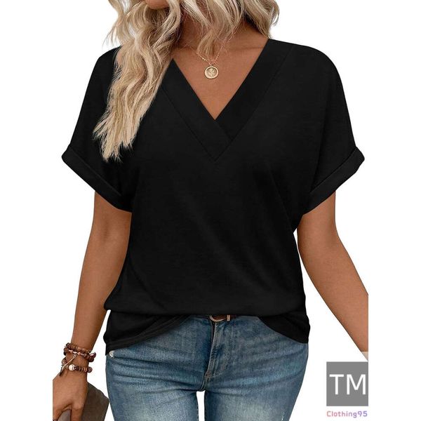 Womens Summer Tops Short Dolman Sleeve Shirts 2025 Fashion V Neck Outfits Clothes