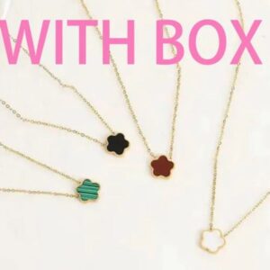 Four leaf clover necklace pendant necklace classic designer necklace for women 18K Gold Silver Rose Plate Agate Diamond Charm necklace fast ship