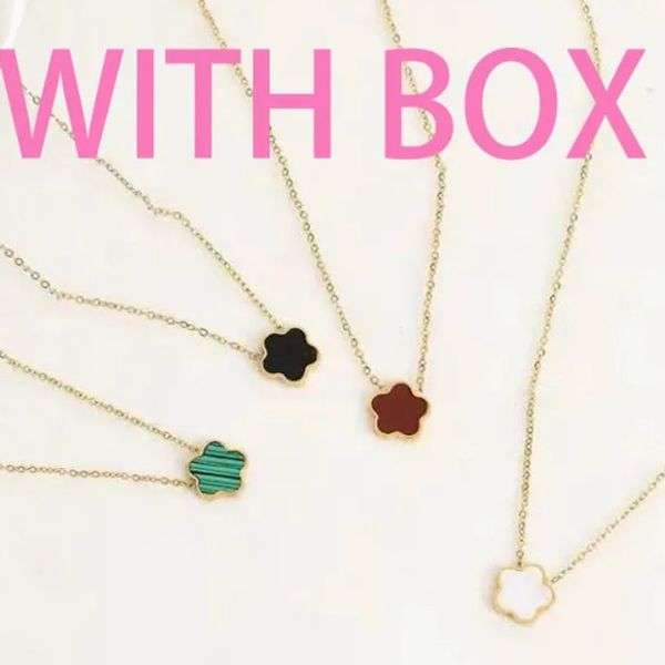 Four leaf clover necklace pendant necklace classic designer necklace for women 18K Gold Silver Rose Plate Agate Diamond Charm necklace fast ship