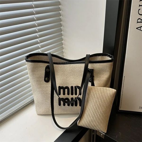 Designer bag handbag designer foreskin leather PU compression shoulder strap large capacity shopping bag summer travel beach bag picnic shopping bag ladies' bag 001