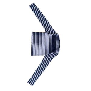 Patchwork striped crew neck base Stylish Men's Patchwork Pattern Crew Neck Shirt with Striping Detail