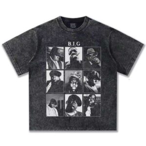 Clothing Manufacturer Oversized BIGGIE Washed Print 100% Cotton Short Sleeve New 280g Men's T-Shirt