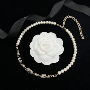 Luxury Necklace Designer Pendant Necklace for Woman 18k Plated Gold Chain Letter Pearl Necklace Jewelry Wedding Party Gifts