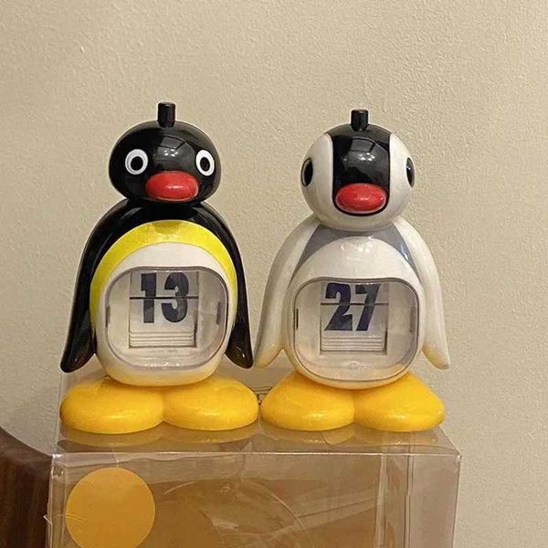 Cute retro penguin calendar creative desktop doll bedroom living room office home decoration W240828