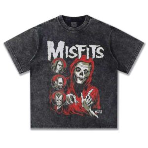 2025 MISFITS Rock Band Heavy Cotton Knit T-Shirt New Spring Summer Fashion Oversized Short Sleeve Men's Digital