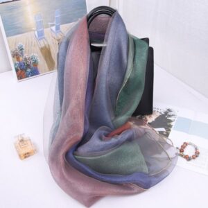 New autumn and winter silk organza solid color versatile long scarf –837691