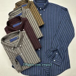 Striped Shirt for Men Long Sleeve British Style Comfortable Fit Spring Autumn Business Casual Designer Shirt Elegant Fashion Stripe Print Shirt for Office