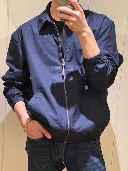 Mens Designer Bomber Jacket Small Horse Embroidery Lightweight Vintage Fit Khaki Coat Utility Style Workwear Outerwear for Streetwear Casual Comfortable Look