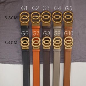 Designer Belt Luxury Mens Women Belts Fashion Classic Belt With Double Bronze Letters Smooth Buckle Real Leather Strap 3.4cm 3.8cm 5 Colors