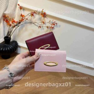 Vivienes West Wood Card Bag Luxury Designer Vivianw Bag Women Genuine Leather High End Certificate Clip Large Logo Hardware Mcmbackpack Luis Vuittonn Bags