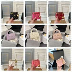 Ladies' Shoulder Bag High-End Chain Makeup Bag High-Quality Leather Crossbody Bag Solid Color Fashion Bucket Bag