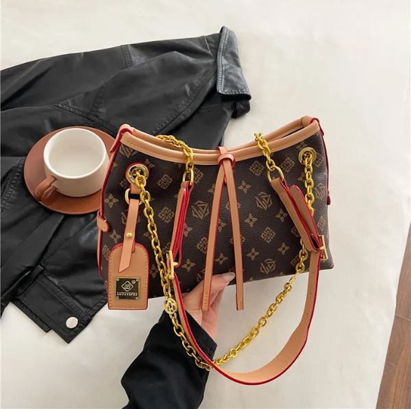 Hot Free Shipping Large Capacity Tote Bag Timeless & Gift Wrapping for Women - Stylish Chain Shoulder Strap Design with Detachable Pouch Premium Faux Leather