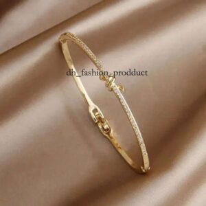 cart cubic Bangle 2023 Design Knot Open Bangles bracelets for Women Fashion Brand Jewelry Delicate d3c