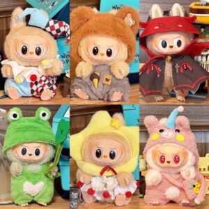 Labubu Sitting Party Baby Clothes First and Second Generation Blind Box with Labubu Cloth Clothes Labubu Baby Clothes Plush Vinyl Face