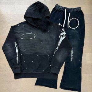 hoodies sweatpants Designer cotton retro do old high street loose fashion men's and women's hoodie pants A35