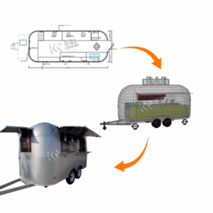 Concession Fast Food Truck With Mobile Kitchen Catering BBQ Food Trailer OEM Coffee Bar Stainless Steel Pizza Fast Food Cart