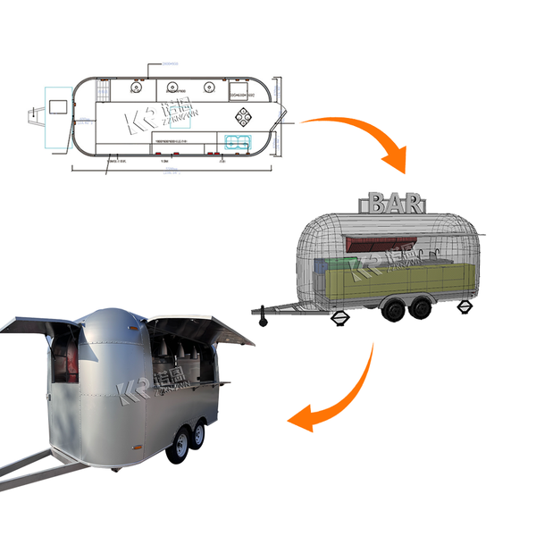 Concession Fast Food Truck With Mobile Kitchen Catering BBQ Food Trailer OEM Coffee Bar Stainless Steel Pizza Fast Food Cart