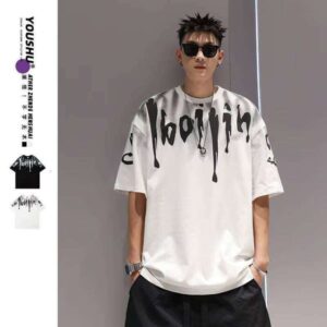 Clothing Manufacturer Letter Print 240g 100% Cotton Heavyweight Short Sleeve New Men's T-Shirt