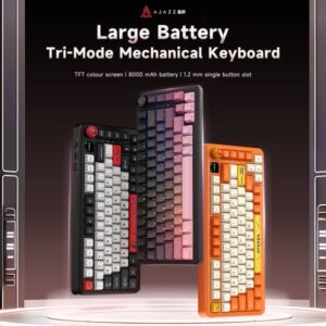 ajazz ak820max mechanical keyboard with three modes a variety of switch options rgb lighting under the keycaps and a super long battery life 8000mah