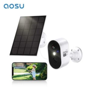 AOSU 100% Wire- P Solar Built-in Battery WiFi Security Camera AI Detection Color Night Vision 2-way Au CCTV Cam Z250212