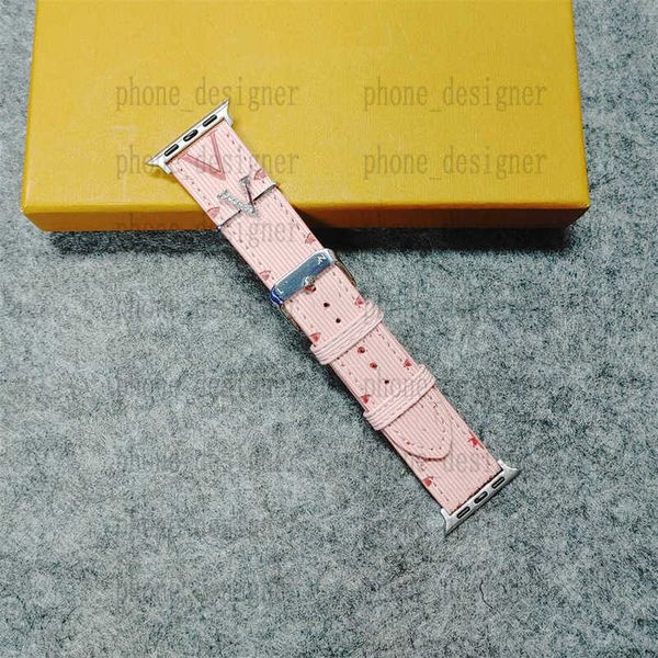 Designer Dia Clip Applewatch Bands Genuine Leather Buckle for 38mm 40mm 41mm 42MM 44MM 45mm 49mm 4 5 6 7 8 9 Ultra Brown wer Bracelet 2I5A