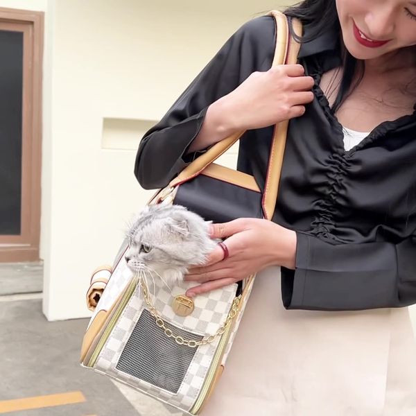 Beni Pet Breathable Fashion Cat Bag - Single Shoulder Design with Side Opening & Large Space