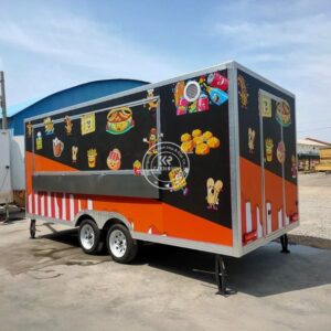 Europe Mobile Food Truck Trailer Hot Dog Concession Trailers Pizza Coffee Food Trailer With Full Kitchen Equipment