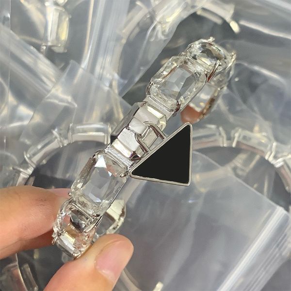 designer bracelet diamond inlaid triangular pendant cuff jewlery designer for women adjustable bracelet