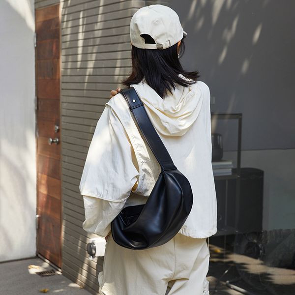 Women's Tote Soft leather dumpling Crossbody Underarm Casual wide strap shoulder bag 2025s hot