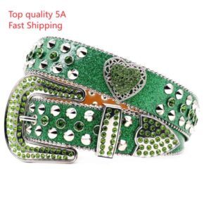 Top-Designer Bb Simon Belts for Women Men Shiny diamond belt Classic diamond Heart-shaped decorative glitter rivet strap body