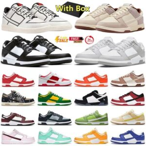 Designer Casual Shoes for Men Women Sport Sneakers Panda Asparagus Sail Black White Pink Sand Blue Grey Fog Syracuse Candy Vintage Green Outdoor Trainers With Box