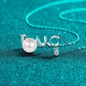 925 sterling silver moissanite pearl love pendant necklace minimalist korean style versatile clavicle chain perfect gift for girlfriend