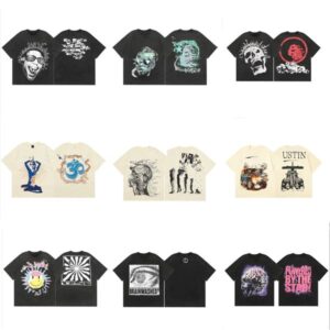 premium mens designer t-shirt summer latest high quality street loose trendy brand with Letter printing pure cotton short sleeves size s-xl