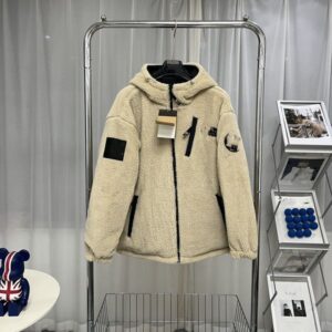 Mens Designer Double sided couple stand collar lamb wool jacket embroidered for both men and women