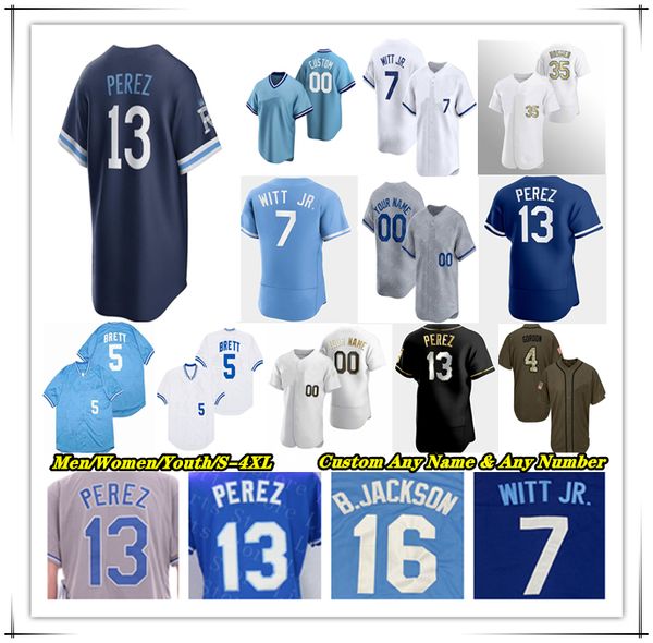 Bobby Witt Jr Baseball Jersey Bo Jackson Maikel Garcia Vinnie Pasquantino Salvador Perez Hunter Renfroe George Brett MJ Melendez Kyle Isbel Seth Lugo Michael Massey