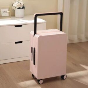 Suitcases Mid mounted balanced injection molded wide pull suitcase student pull suitcase PC sturdy hard shell travel suitcase