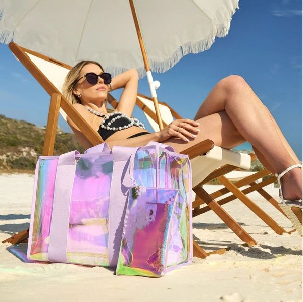 Colorful PVC women's handbag laser beach bag large capacity crossbody bag tote bag waterproof jelly bag