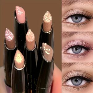 HERORANGE glitter highlighter pen, clear and glittering diamond fluorescent eyeliner pen, eye shadow stick, 6 colors optional
