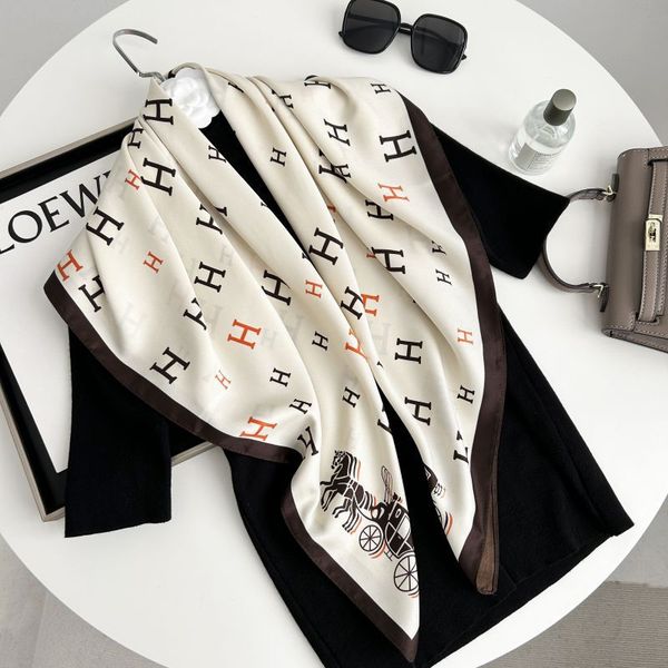 Luxury Printed Silk Square Scarf | 90x90cm Perfect Accessory for Everyday Elegance
