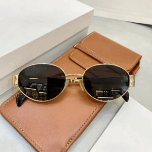 Sunglasses For Women Oval Frame Designer Sunglasses 40235 Women Metal Mirror Legs Green Lens Sunglasses Retro Small Round Frame Sexy Little Women Glasses With Box