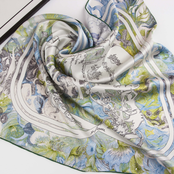 Silk satin 16 momme double-sided scarf --869254