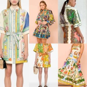 Fashion Dresses For Woman Shirt Beach Vacation Dress Flower Printed Summer Spring Skirt Elegant Slim Fit Long Linen Clothes S-XL