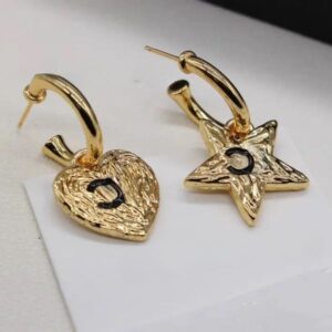 high mirror small heart letter stud Earring 18k rose Gold Silver studs Earrings Women men Wedding Party love Jewelry never fade