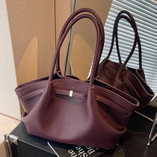 Chamois casual simple designer Tote bag female commute large capacity shoulder fashion sense underarm bag