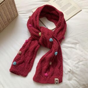 1-727 Elegant Gradient Pure Wool Scarf for Women – Warm Neck Wrap for Autumn & Winter