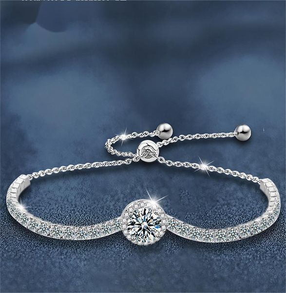 Minimalist Charm: Genuine Sterling Silver Moissanite Bangle Perfectly Adaptable