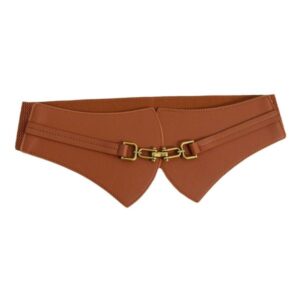 Stylish Women's Elegant Belting Accessory Comfortable Adjustable Faux Leather Belt Featuring Eye-Catching Buckles