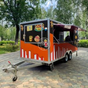 Mobile Food Trailer With CE DOT Stainless Steel Hot Dog Vending Van Outdoor Fast Food Truck for Sale Europe