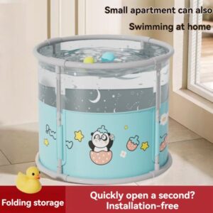 Children's bath bucket Easy to watch Baby swimming pool No need to install Foldable bathtub transparent