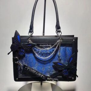 Authentic original butterfly design women's bag, large capacity Y2K bag male and female designer bag cartoon handbag shoulder bag